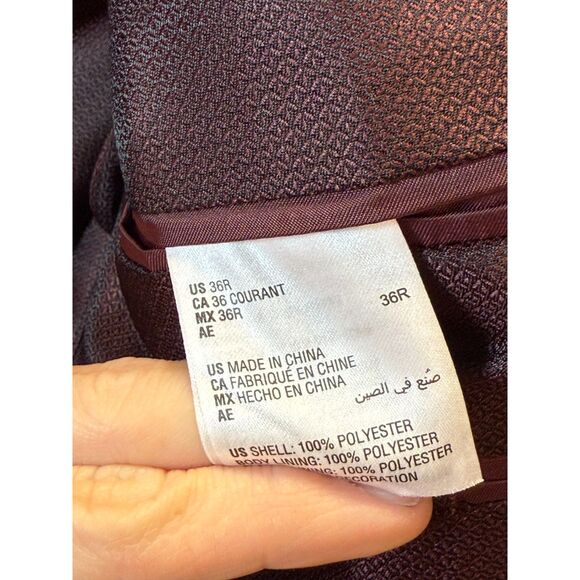 Alfani Blazer Men's Size 36R Burgundy Velvet Two Button Formal Tailored NWT - Picture 4 of 6